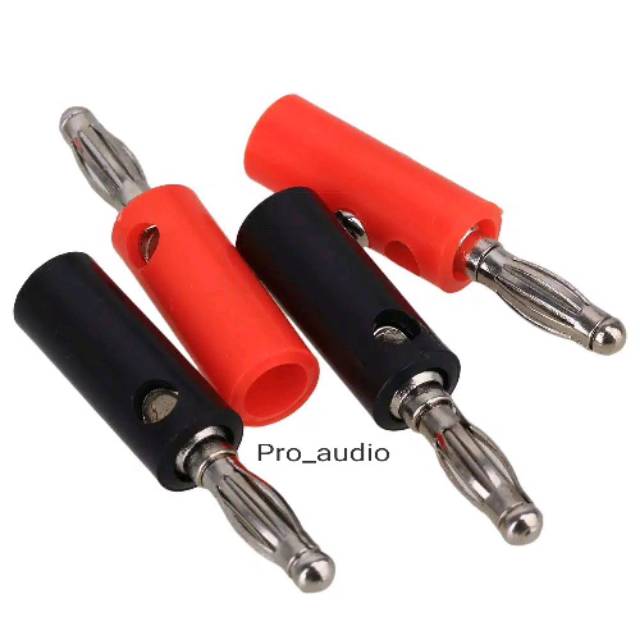 MERAH Banana Jack 1 คู่ - Banana Jack (แดง-ดํา)