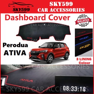 Perodua ATIVA แผ่นแดชบอร์ด หนา กันลื่น คุณภาพสูง