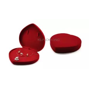 กล่องกำมะหยี่ กล่องใส่ชุดเครื่องประดับกำมะหยี่ หัวใจ ไซส์ L สีแดงในแดง สวยหรู สร้างความประทับใจแก่ผู้ให้และผู้รับ - รูปที่ 2