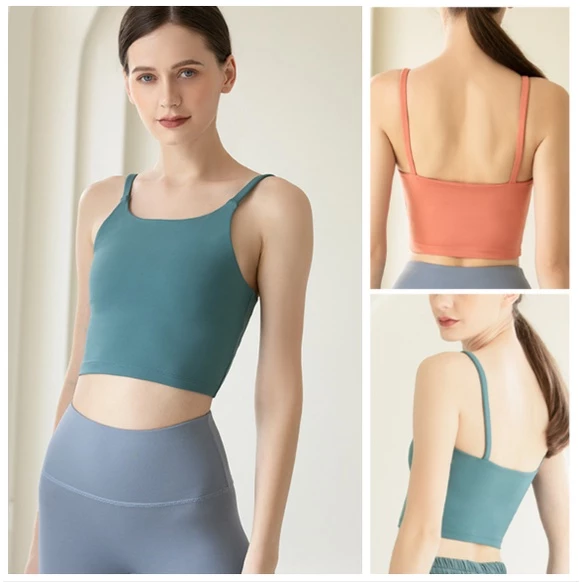 YOGA-623 สายเดี่ยวสปอร์ต มีฟองน้ำ ผ้ายืดหยุ่น เสื้อออกกำลังกาย thumbnail 4