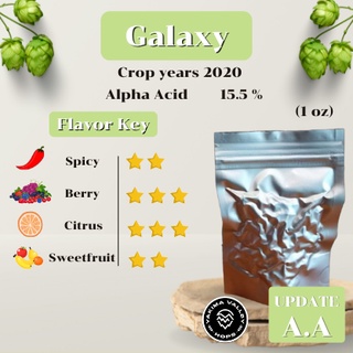 GALAXY Hops (1oz)  Crop years 2020  (บรรจุด้วยระบบสูญญากาศ)