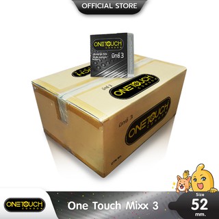 Onetouch Mixx 3 ถุงยางอนามัย ผิวไม่เรียบ มีปุ่มและขีด  ขนาด 52 มม. บรรจุ 1 ลัง (144 กล่อง)