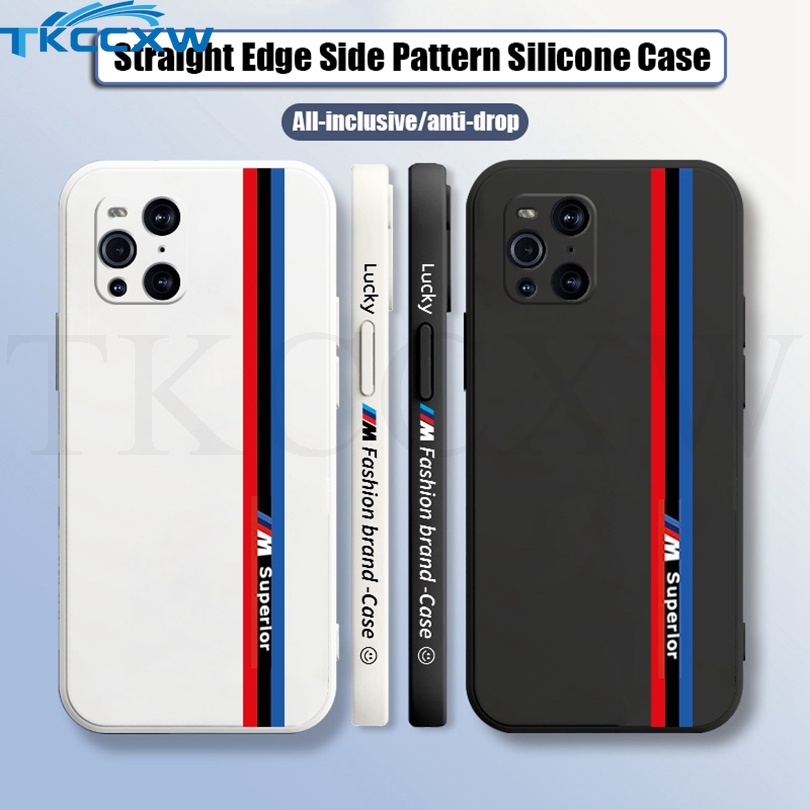 【พร้อมส่ง】เคสโทรศัพท์มือถือ ซิลิโคนนิ่ม กันรอยกล้อง ทรงสี่เหลี่ยม พิมพ์ลายด้านข้าง สําหรับ OPPO Find X3 Pro X2 X3 X5 Lite X2 X3 Neo F5 Youth F1S