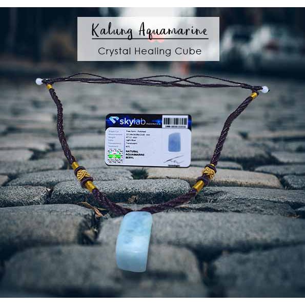 สร้อยคอหินคริสตัล Healing Aquamarine (LBP54)