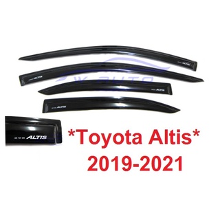 สีดำ กันสาดประตู Toyota Corolla Altis Sedan 2019 - 2022 รถยนต์ โตโยต้า โคโรล่า อัลติส กันลม กันสาดรถยนต์ Windshield