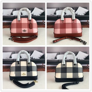 โค้ช Sierra Mini Bufflo Plaid 25918 Midnight Satchel ผ้าใบเคลือบหลายสี