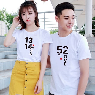 เสื้อคู่ 纯棉情侣装T恤女短袖夏装2020新款韩版宽松大码体恤ins半袖上衣服