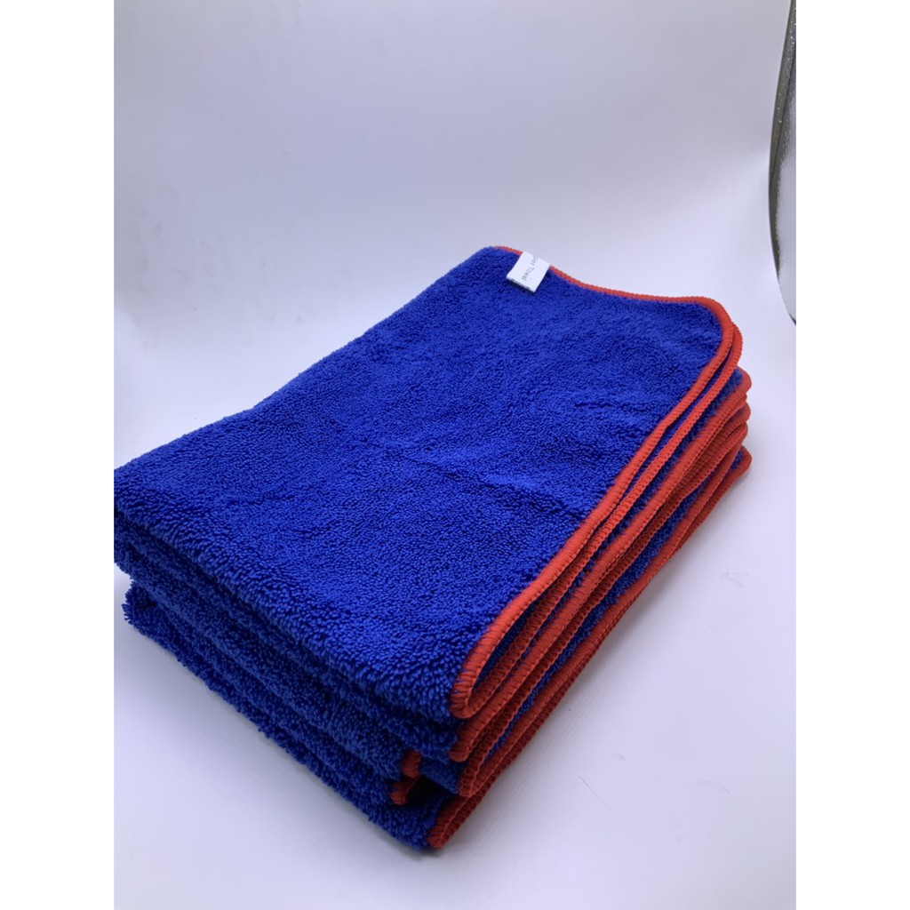 ผ้าไมโครไฟเบอร์ สีน้ำเงินขอบแดง 40*60 ซม.380 GSM(WP202)