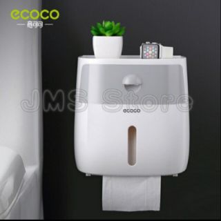 ECOCO กล่องใส่ทิชชู กันน้ำ ติดผนังไม่ต้องเจาะ