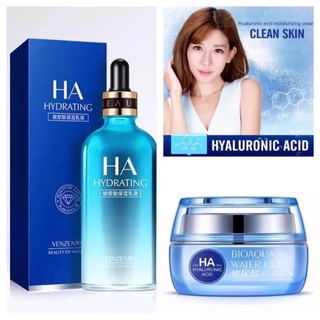 *สินค้าขายดี* ชุดเซรั่ม+ครีมไฮยาลูรอนเข้มข้น BIOAQUA HA Hyaluron Set บำรุงผิวหน้า ผิวเนียนนุ่ม ชุ่มชื้น เติมน้ำให้กับผิว