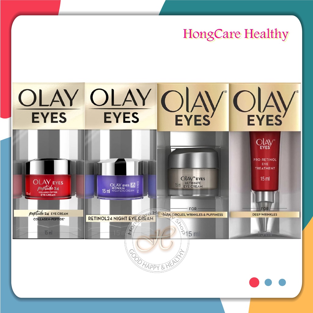 Olay Eye ครีมบำรุง รอบดวงตา 15 ml. [ 4 สูตร : Collagen Peptide24 , Retinol24 , Ultimate Eye Cream , 