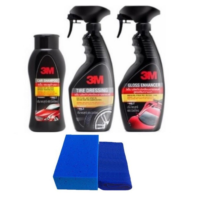 3M ล้างรถ 00LT 400มล +เคลือบสี 34LT 400มล + เคลือบยาง 42LT 400มล. + ของแถม 2ชิ้น