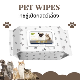 ทิชชู่เปียกน้องหมา น้องแมว,สัตว์เลี้ยง Pet Wipes 70 แผ่น