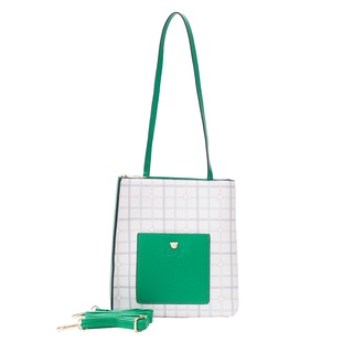 En-ji Cheonha กระเป๋าสะพายไหล่ สีเขียว