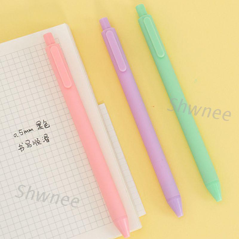 5pcs Candy Color Signing Neutral Gel Pens 0.5mm Black Ink Journal ...