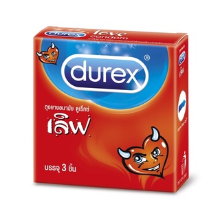 ราคาDurex Love ดูเร็กซ์ เลิฟ ถุงยางอนามัย ถุงยาง ขนาด 52.5 มม. ผิวเรียบ โปร่งแสง ไม่เจือสี จำนวน 1 กล่อง บรรจุ 3 ชิ้น 08682