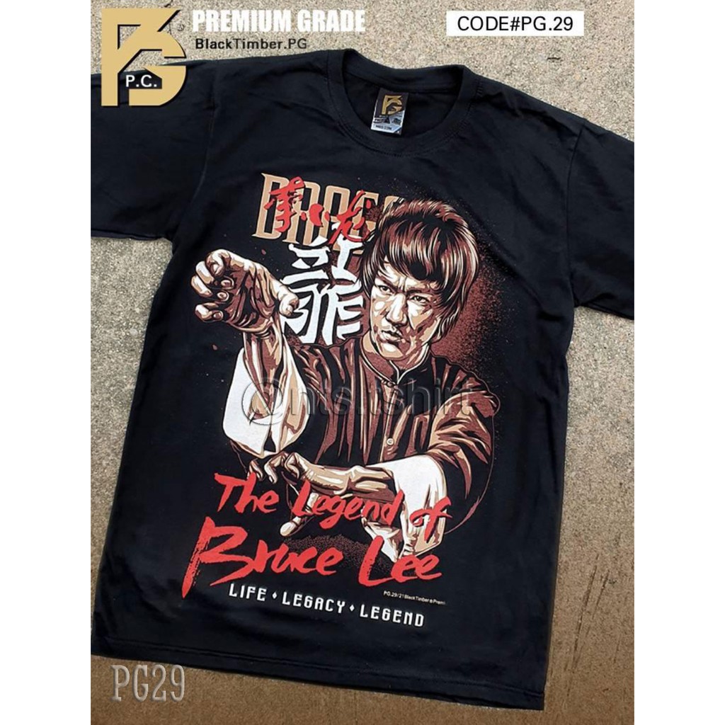 PG 29 Bruce Lee The Legend เสื้อยืด ลายหนังภาพยนต์ ตำนาน สีดำ สกรีนแน่น ผ้านุ่ม cotton100% S M L XL XXL