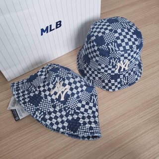 พร้อมส่ง💥💥หมวกบักเก็ต MLB Checker Board Denim แท้💯%