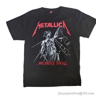 ผ้าฝ้าย 100% เสื้อวง Metallica T-Shirt Rock เสื้อยืดวงร็อค เสื้อวงเมทัลลิกา oversize S-3XL