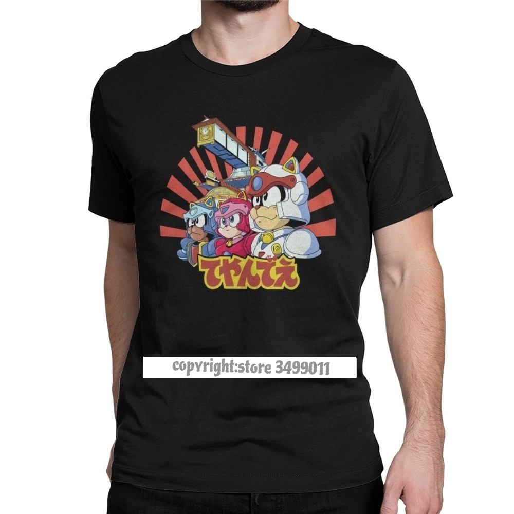 เสื้อยืดคอกลม ผ้าฝ้าย พิมพ์ลาย Samurai Pizza Cats สําหรับผู้ชายS-5XL