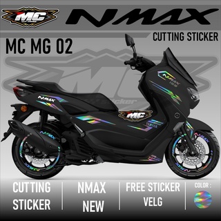 สติกเกอร์โครเมี่ยม สีพื้น สไตล์มินิมอล สําหรับรถจักรยานยนต์ Yamaha NMAX NEW 2020 2021 NMAX NEW Mcmg02