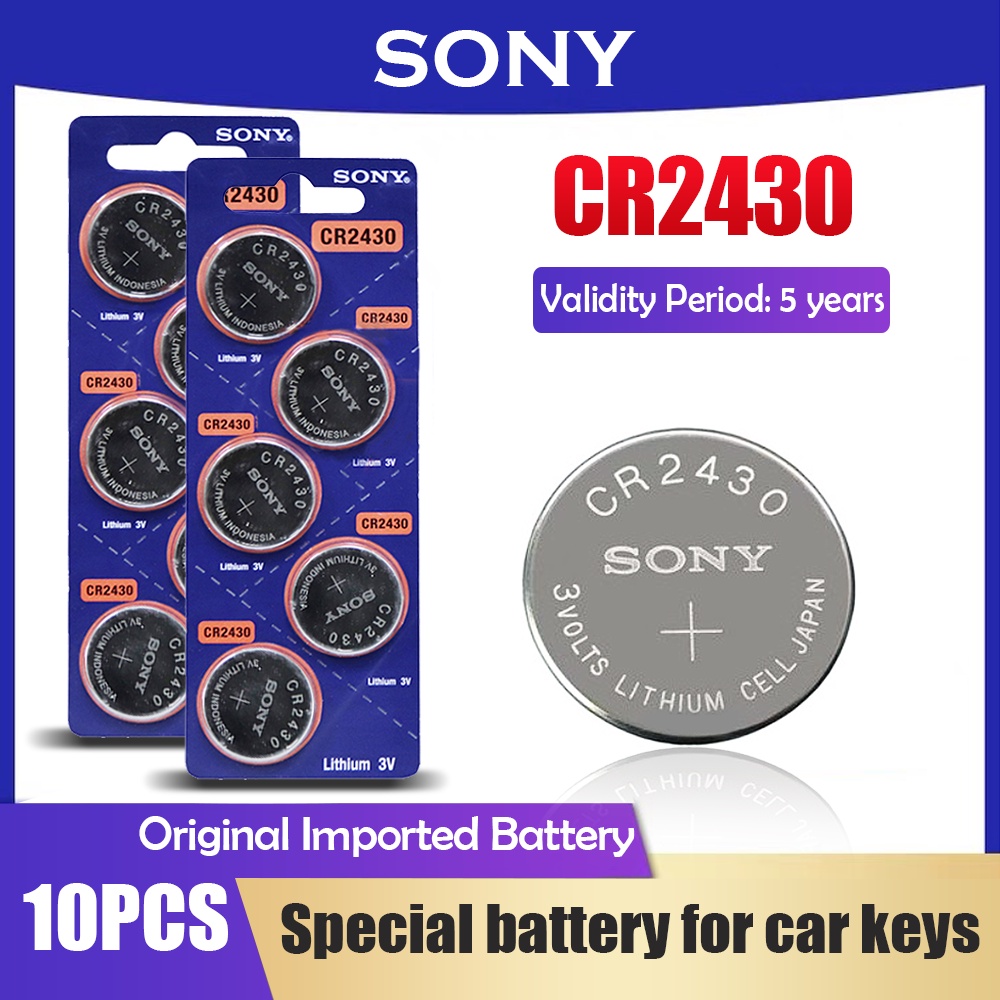 10PCS Original Sony CR2430 CR 2430 DL2430 BR2430 KL2430 3V Lithium Battery Button Cell Coin For Head