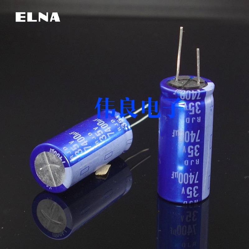 ตัวเก็บประจุไข้ elna35v7400uf ใหม่แทนที่ 6800uf ที่มีความจุมากกว่า 8500uf