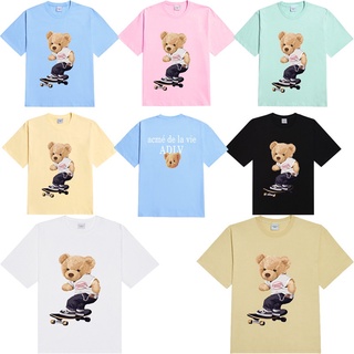 [S-5XL]เสื้อยืดแขนสั้น ผ้าฝ้าย ทรงหลวม พิมพ์ลายหมี Acme-de-la-vie Bear พลัสไซซ์ สําหรับผู้ชาย และผู้หญิง