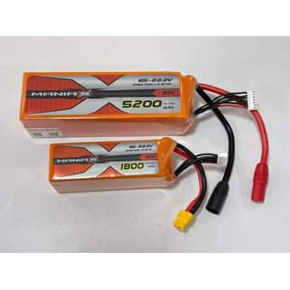 [แบตเตอรี่ 6เซล] แบตลิโพ Maniax 6S 22.2V ตัวแรง 1800mah 2400mah 3600mah 5200mah 80C