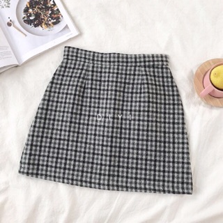 🎀Scott Wool Skirt กระโปรงทรงเอลายสก็อต/ผ้าหนา/มีซับในกางเกง/กันหนาว/สไตล์เกาหลี