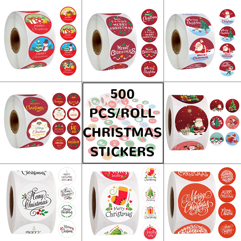 500 ชิ้น/ม้วน Merry Christmas สติกเกอร์ 2.5 ซม.รอบน่ารักการ์ตูน Xmas ปีใหม่ของขวัญตกแต่งสติกเกอร์ Santa Snowman รูปแบบป้ายซีล