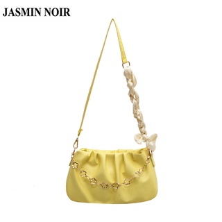 Jasmin NOIR กระเป๋าสะพายไหล่ กระเป๋าถือ หนัง PU แต่งสายโซ่คล้อง แฟชั่นสําหรับสตรี