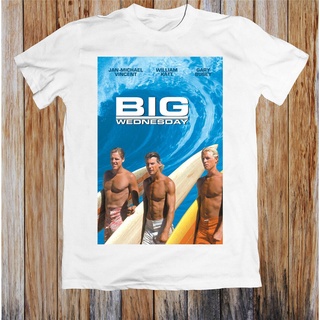 คอลูกเรือเสื้อยืดคอกลมเสื้อยืด พิมพ์ลายโปสเตอร์ภาพยนตร์ Big Wednesday 70S สไตล์เรโทร แฟชั่นฤดูร้อน สําหรับผู้ชายผ้าฝ้ายแ