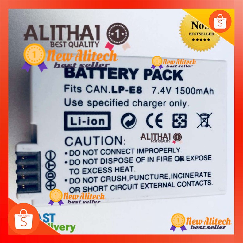 New Alitech BATTERY LP-E8 แบตเตอรี่แคนนอน EOS 550D,600D,650D,700D Canon Battery