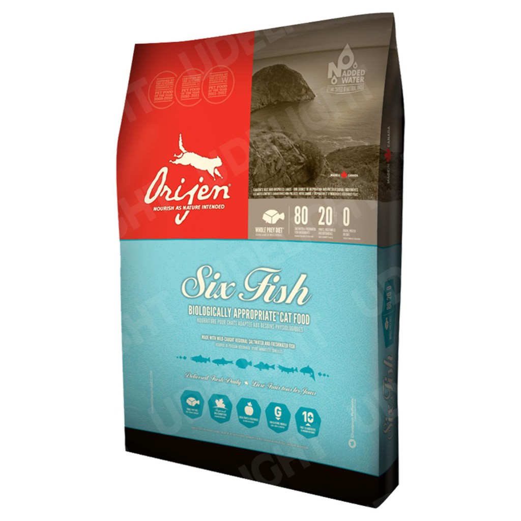 Orijen Six Fish Cat & Kitten Food 5.4 kg (1 bag) อาหารแมวและลูกแมว สูตรปลา 6 ชนิด