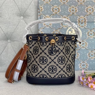 ✴️แท้ 💯% TORY BURCH MONOGRAM JACQUARD BUCKET BAG