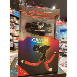 Webcam MARVO รุ่น CAM-01 ไมโครโฟนในตัว ภาพสวย คมชัด Full HD1080P รับประกันสินค้า 1 ปี (พร้อมกล่อง)