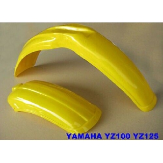 YAMAHA YZ100 YZ125 YZ250F YZ250 FR &amp; RR PLASTIC FENDER MUDGUARD "YELLOW" // บังโคลนหน้า บังโคลหลัง พลาสติก สีเหลือง