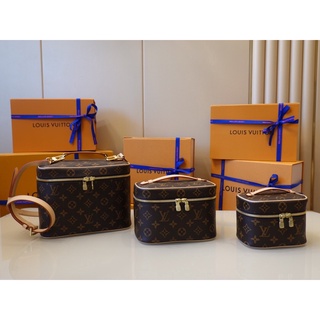 พรี Lv Louis Vuitton Nice BB 3Size กระเป๋าถือกระเป๋าสะพายไหล่กระเป๋าสะพายข้าง หนังแท้