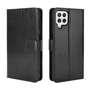 Samsung Galaxy M22 เคส Phone Holder Stand Case Galaxy M32 M31 M30s M21 M51 M62 M11 M12 M02 เคสฝาพับ Wallet PU Leather Back Cover