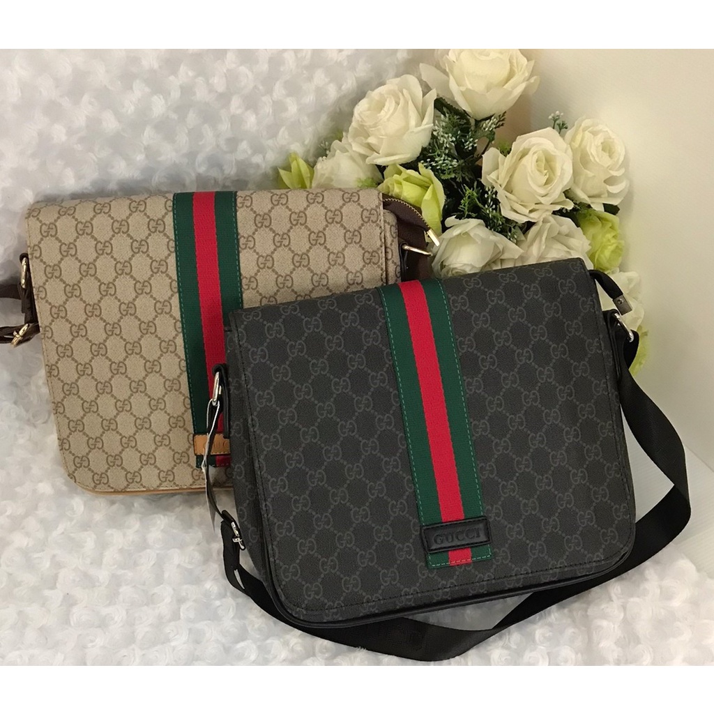 [พร้อมส่ง] Gucci MESSENGER กระเป๋าสะพายข้างผู้ชาย กระเป๋าสะพายข้างกุชชี่ อะไหล่ทอง