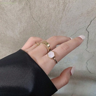 SOMEDAYZL Women Girls Finger Rings Vintage Joint Rings Rings Set Twist Minimalism 4Pcs/Set Silver Gold Color Korean Geometric Fashion Jewelry/Multicolor