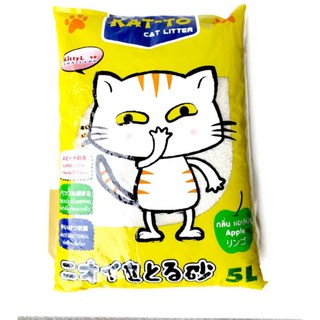 KAT-TO Cat Litter ทรายแมว กลิ่นแอปเปิ้ล ขนาด 5 ลิตร