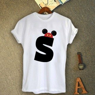 เสื้ออักษรลายหมวกมิกกี้ อักษร S