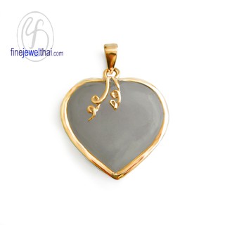 Finejewelthai จี้-หยก-เงินแท้-จี้พลอย-พลอยประจำเดือนเกิด-Jade-Pendant-Silver - P3052jd-pg