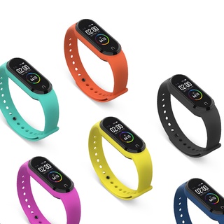 สายนาฬิกาข้อมือซิลิโคน หลากสี สําหรับ Xiaomi Mi Smart Band 6 5 4 3