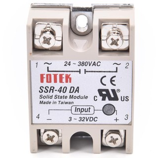 Input DC 3-32 SSR-40 DA Solid State Relay Module SinglePhase DC 3-32โวลต์ AC 24-380 V.  โซลิดเสตทรีเลย์ (จีน)