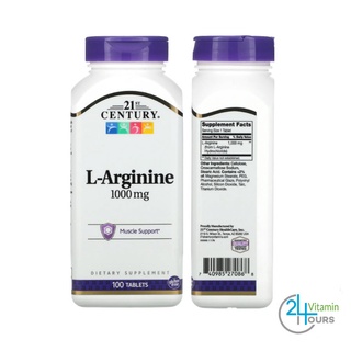 [พร้อมส่ง ] 21st Century , L-Arginine , 1,000 mg / 100 เม็ด - แอลอาร์จินีน