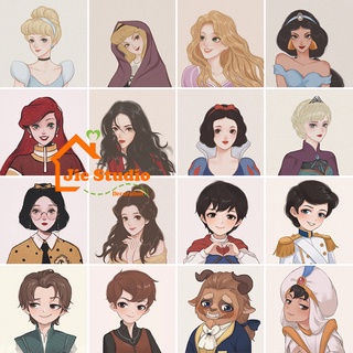 🔥Ready Stock🔥20*20cm Framed Digital Painting  DIY Canvas Acrylic  Painting Kit art Paint By Number Children Drawing Frozen Snow White  Disney Anime Birthday Gift decorate จิตรกรรม Oil Painting