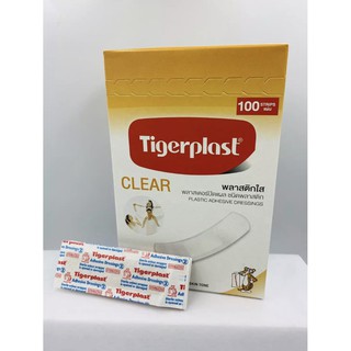 Tigerplast CLEAR พลาสเตอร์ปิดแผล สีใส  100 ชิ้น/กล่อง